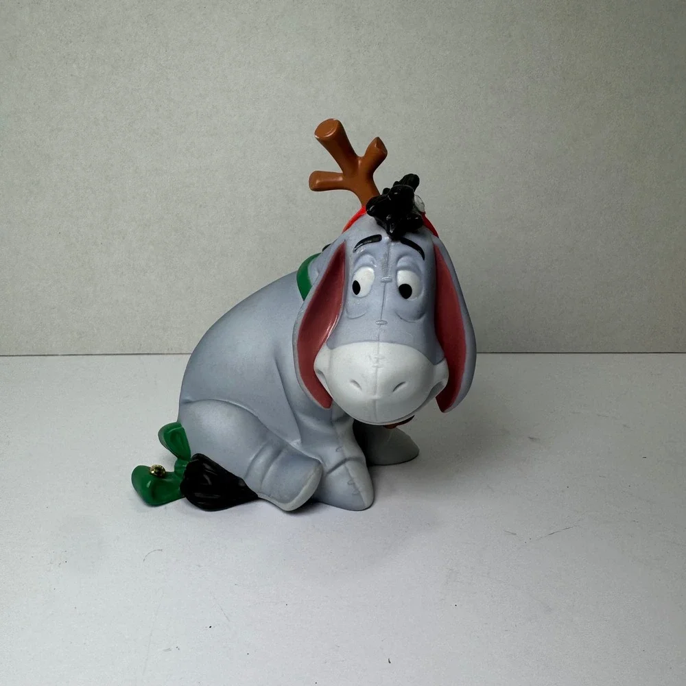 Disney Eeyore Christmas Figurine with Reindeer Antlers 